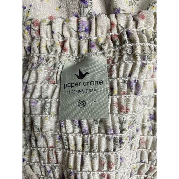 Paper Crane Smocked Floral Blouse- X-Small - Picture 5 of 6